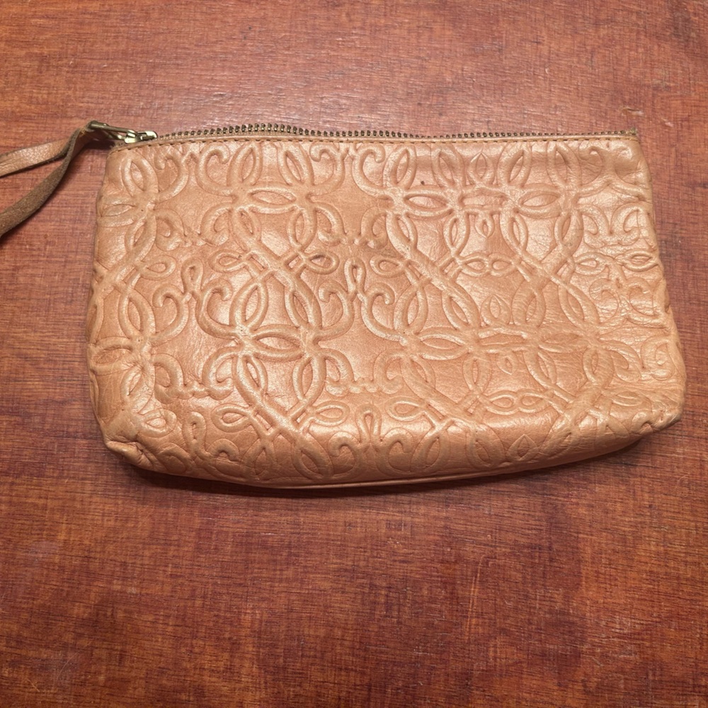 Alix and Ani Elegant Tan Embossed Clutch